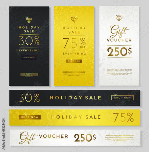 Luxury style gift voucher template design