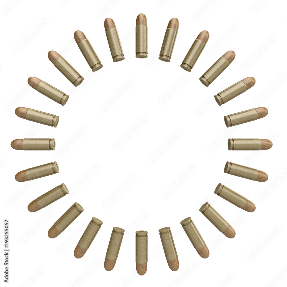 Realistic bullet isolated on white background. 3d illustration. Realistic bullet isolated on white background. 3d illustration.