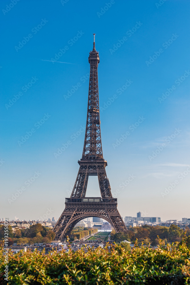Fototapeta premium Eiffel Tower against clear sky, Paris, France