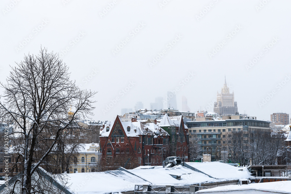 Moscow skyline in wintertime