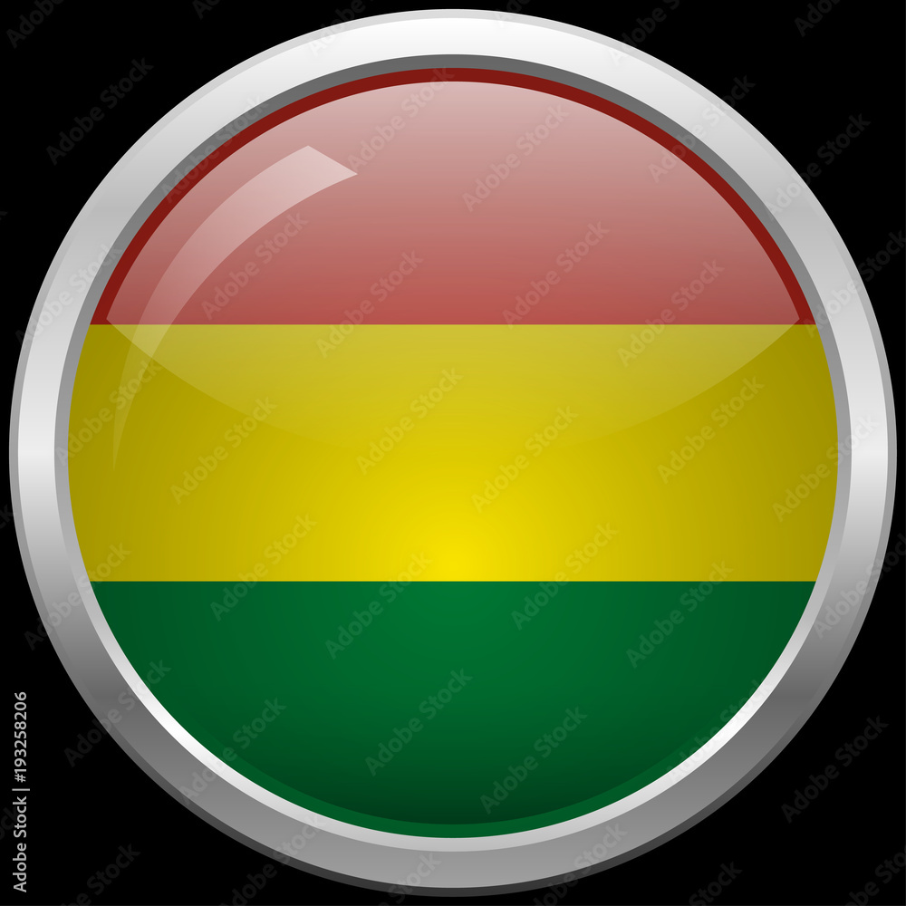 Bolivian flag glass button vector illustration Bolivian flag glass button vector illustration