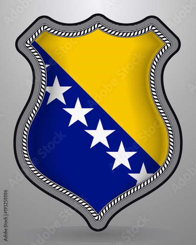 Flag of Bosnia and Herzegovina. Vector Badge and Icon