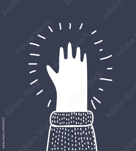 Hand palm silhouette, vector