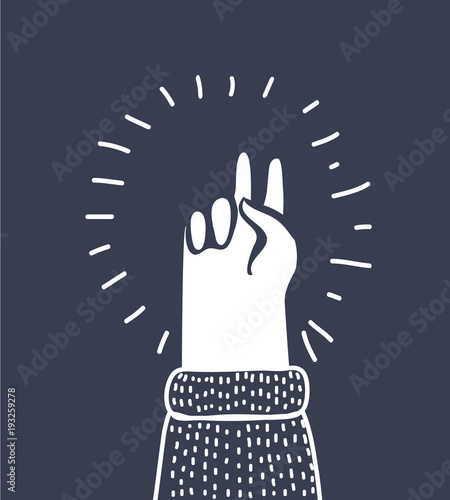 Illustration of peace gesture