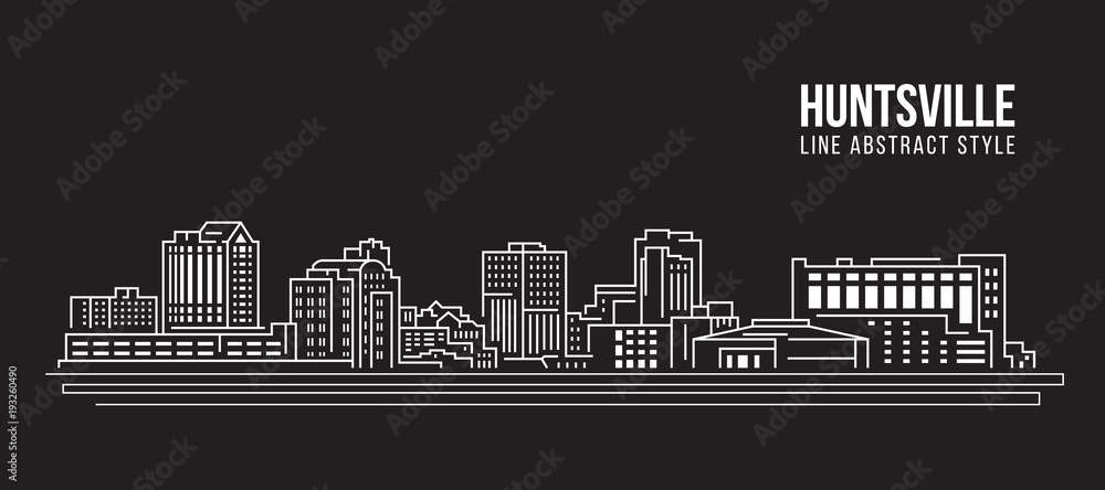 Cityscape Building Line art Vector Illustration design - huntsville city