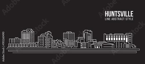 Cityscape Building Line art Vector Illustration design - huntsville city