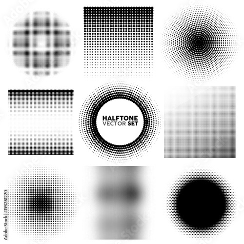Halftone set pattern background vector