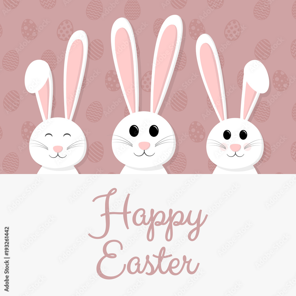 Design of a poster with easter bunny. Vector. Design of a poster with easter bunny. Vector.