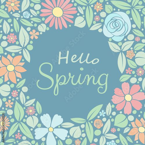 Springtime - concept of pastel coloured poster. Vector.