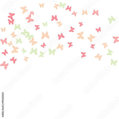 Wallpaper Mural Spring Background with Colorful Butterflies. Simple Feminine Pattern for Card, Invitation, Print. Trendy Decoration with Beautiful Butterfly Silhouettes. Vector Background with Moth
 Torontodigital.ca