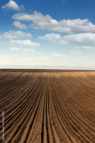 plowed field landscape spring season