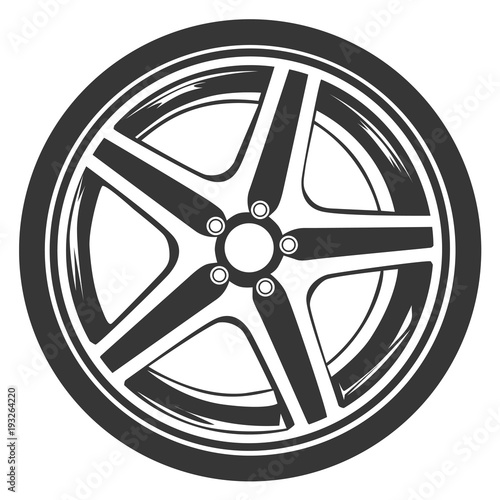 Wheel disc and tire white