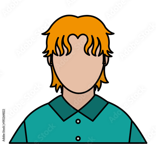 line color avatar man with default face and shirt