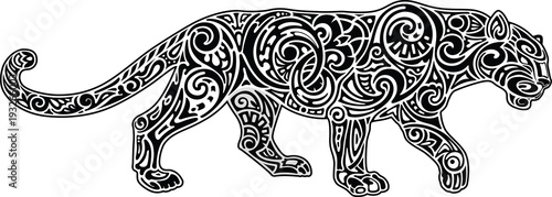 Panther, white-black image