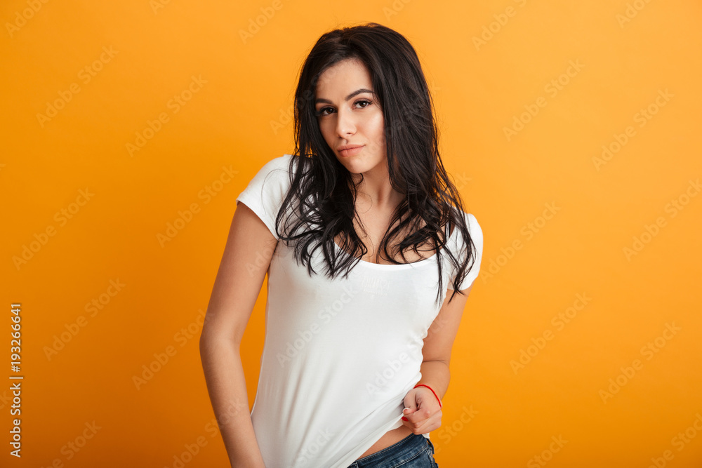 Serious beautiful young woman Serious beautiful young woman