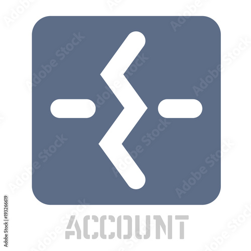 Account conceptual graphic icon. Design language element, graphic sign.