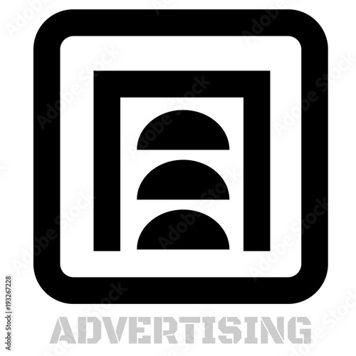 Advertising conceptual graphic icon. Design language element, graphic sign.