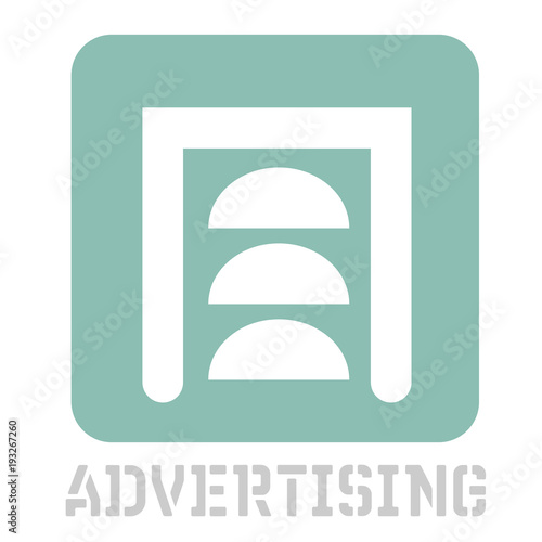 Advertising conceptual graphic icon. Design language element, graphic sign.