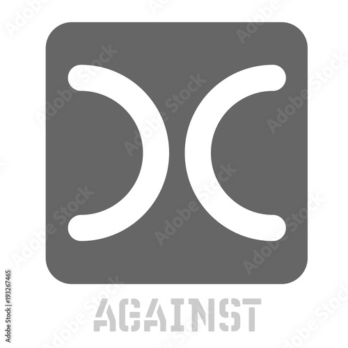 Against conceptual graphic icon. Design language element, graphic sign.
