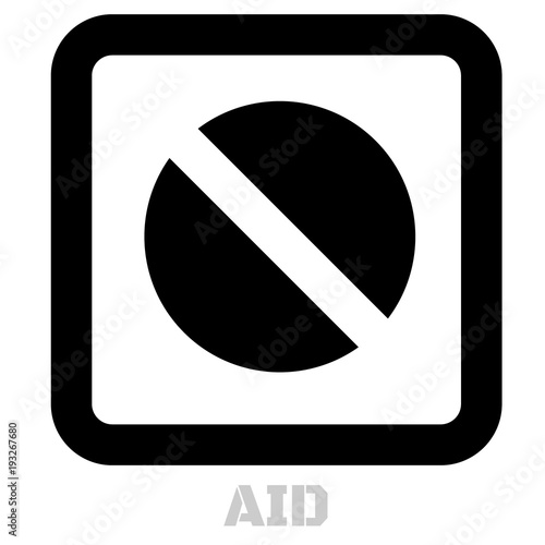 Aid conceptual graphic icon. Design language element, graphic sign.