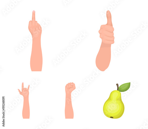 Sign Language cartoon icons in set collection for design.Emotional part of communication vector symbol stock web illustration.