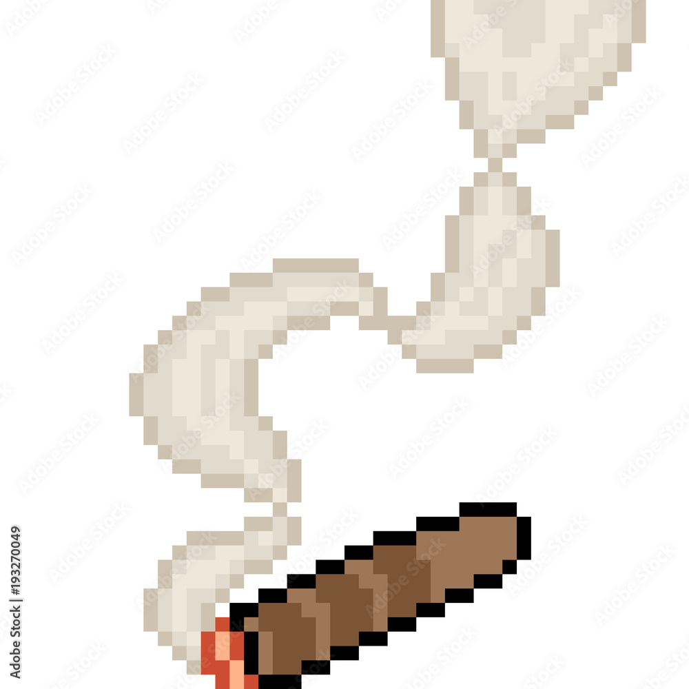 Fototapeta premium vector pixel art cigar