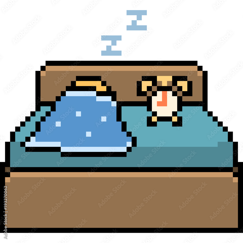 Fototapeta premium vector pixel art sleep late