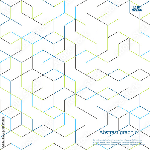 Graphic illustration with geometric pattern. Processor and chip, engineering and tech, motherboard and computer design, vector illustration. Eps10 Vector illustration.