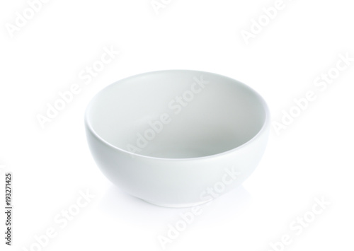 White bowl on white background