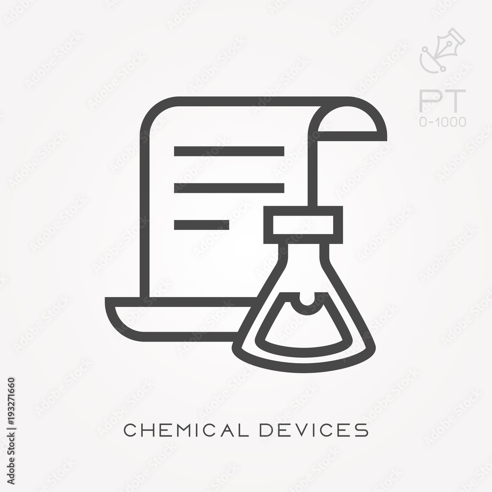 Line icon chemical devices Line icon chemical devices