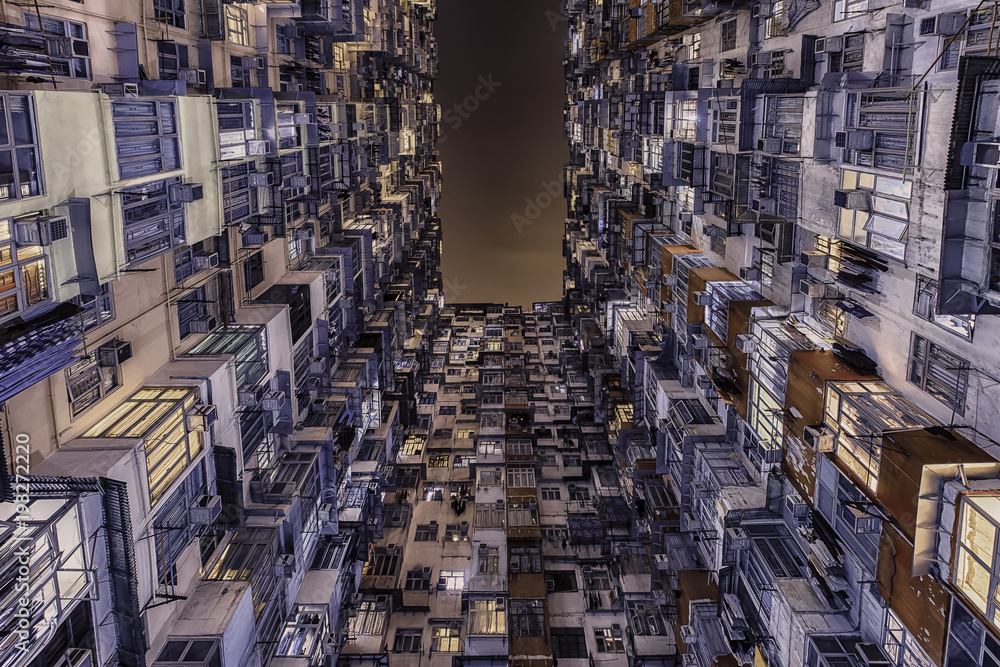 Building facade in hong Kong