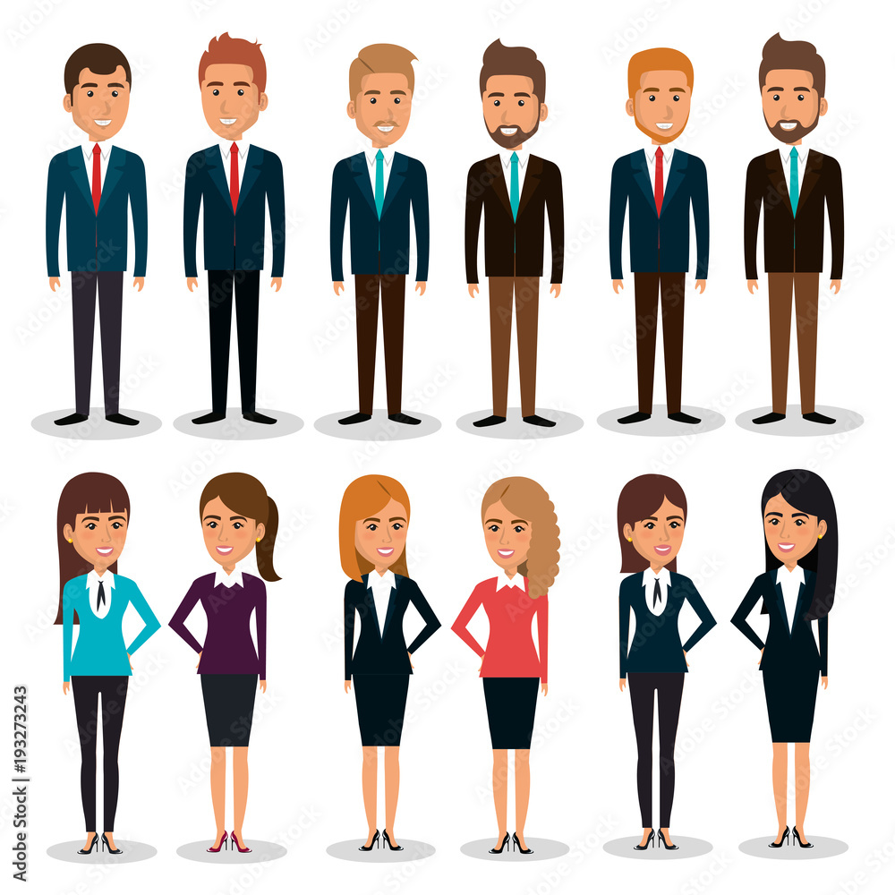 group of businespeople teamwork vector illustration design