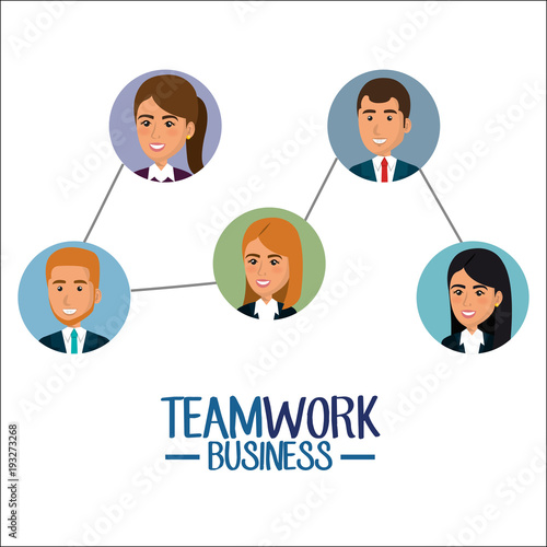 group of businespeople teamwork vector illustration design photo