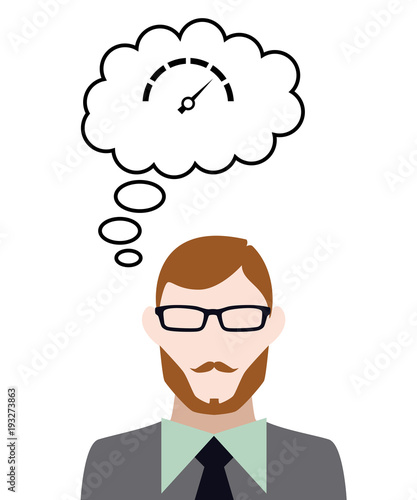 Person denkt an Tacho