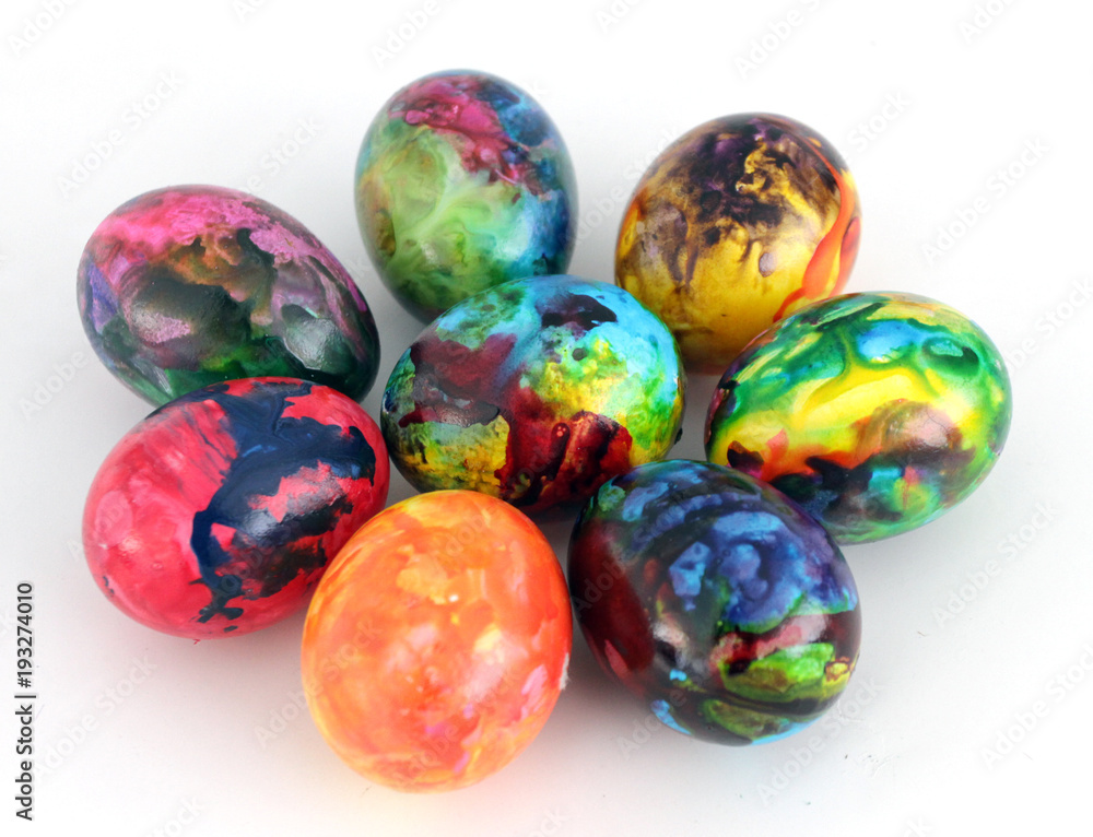 Easter eggs. Handmade painted eggs for Easter celebration isolated on white background. Easter. Colored Easter eggs. Colorful egg. Copy space. Text space. Unique handmade painted eggs. Easter eggs. Handmade painted eggs for Easter celebration isolated on white background. Easter. Colored Easter eggs. Colorful egg. Copy space. Text space. Unique handmade painted eggs.