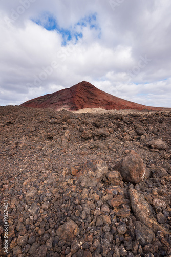 Volcanic crater  Montana Bermeja  in Lanzarote  Canary islands  Spain.