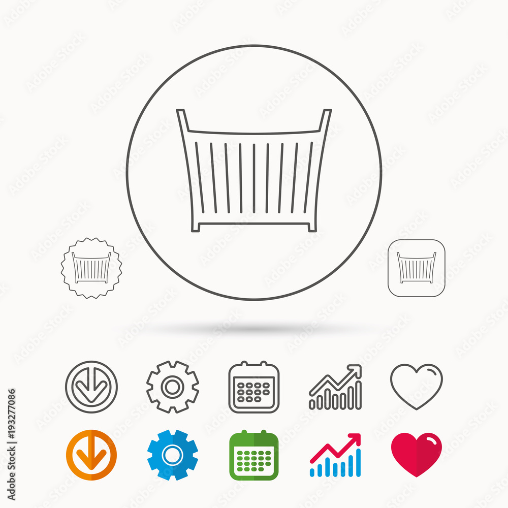 Baby crib bed icon. Cradle or cot sign. Baby crib bed icon. Cradle or cot sign.