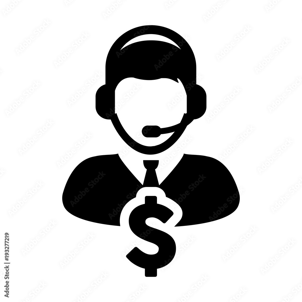 Service Icon Vector Dollar Sign for Banking and Financial Online Support Male Person Profile Avatar for Customer Helpline with Headset in Glyph Pictogram Symbol illustration Service Icon Vector Dollar Sign for Banking and Financial Online Support Male Person Profile Avatar for Customer Helpline with Headset in Glyph Pictogram Symbol illustration