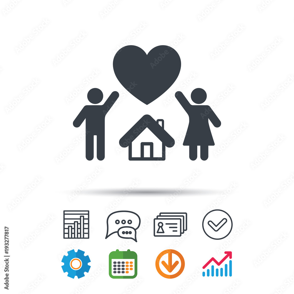 Obraz premium Family icon. Father, mother and child sign.