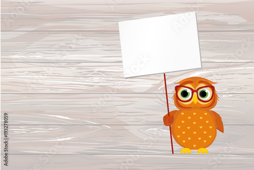 Lovely multicolored owlet keep empty pages and blank for your text photo