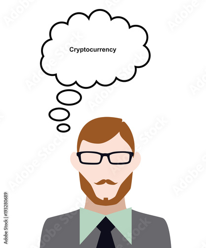 Person denkt an Cryptocurrency