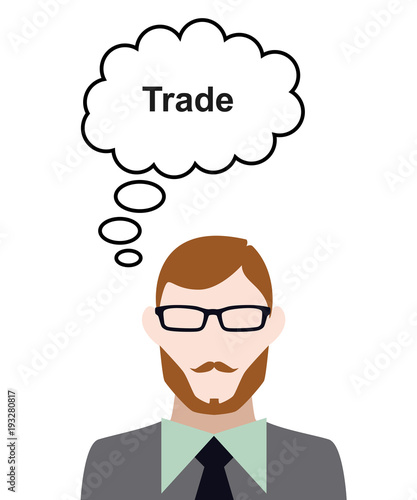 Person denkt an Trade