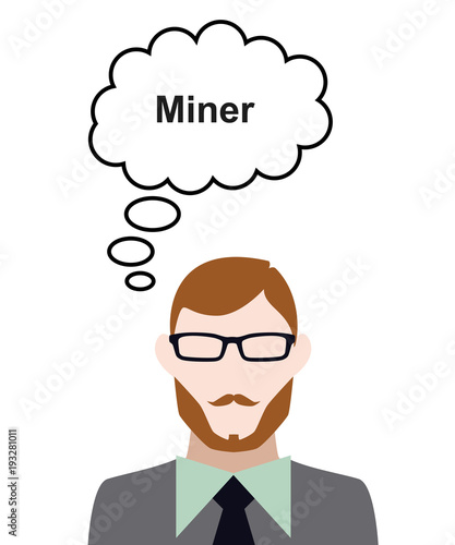 Person denkt an Miner