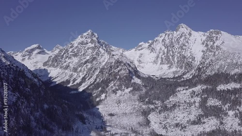 Wallpaper Mural Winter aerial panorama of Gerlachov Peak in High Tatras mountains, Slovakia. Original untouched LOG format. Torontodigital.ca