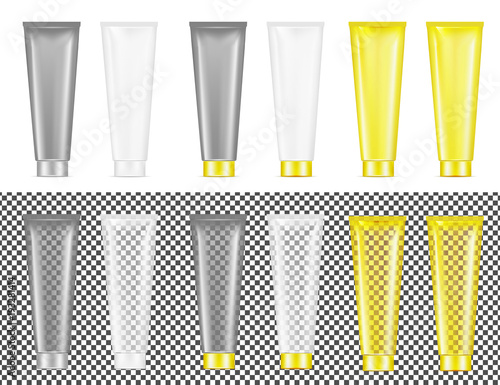 Plastic transparent tube. Packaging for cosmetics and toothpaste