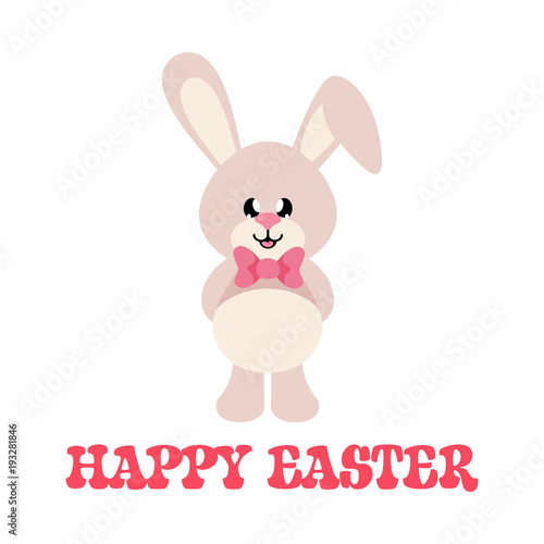 cartoon easter bunny with tie and text © julia_january