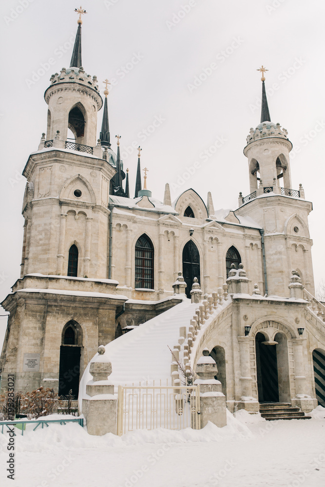 Fototapeta premium Images of Catholic church on winter