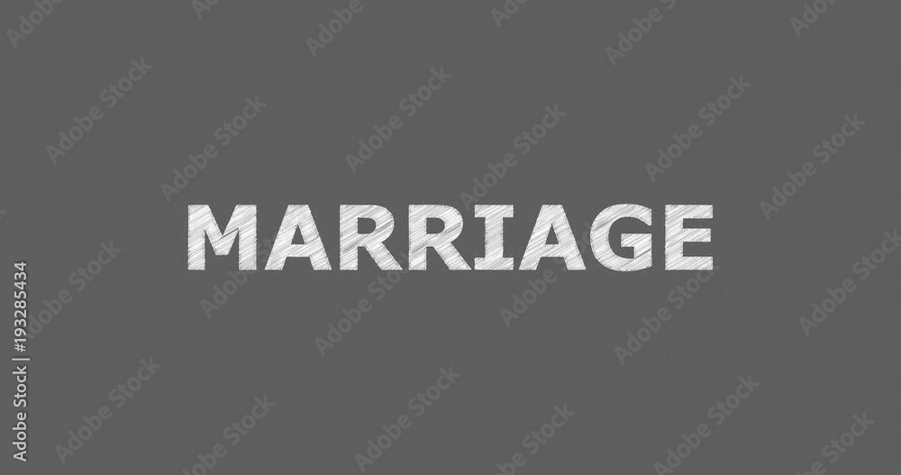Writing or sketching a word MARRIAGE Writing or sketching a word MARRIAGE
