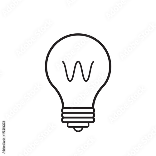 Light Bulb line icon vector, isolated. Idea sign, thinking concept.