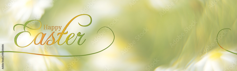 A Hello Easter lettering on one colored light background